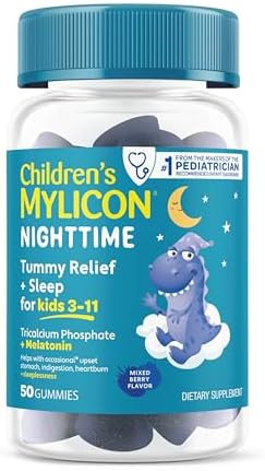 Mylicon Melatonin Gummies + Tummy Relief For Children Ages 311 Helps Relieve Occasional Upset Stomach Indigestion Sleeplessness. Mixed Berry Flavor 50 Count