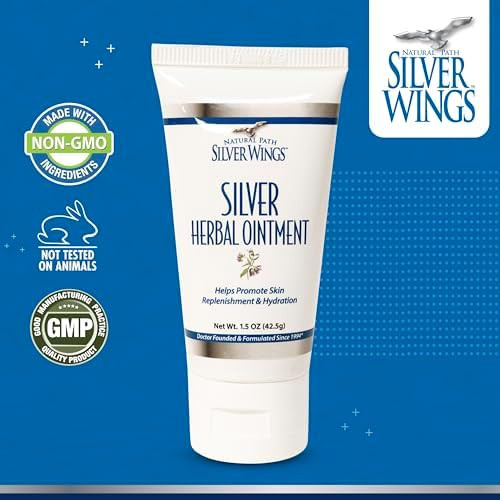 Natural Path Silver Wings 250Ppm Silver Herbal Ointment Nourishing And Moisturizing Skin Care 1.50Oz