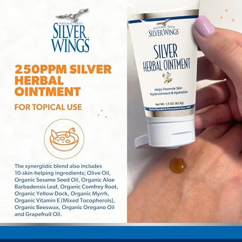 Natural Path Silver Wings 250Ppm Silver Herbal Ointment Nourishing And Moisturizing Skin Care 1.50Oz