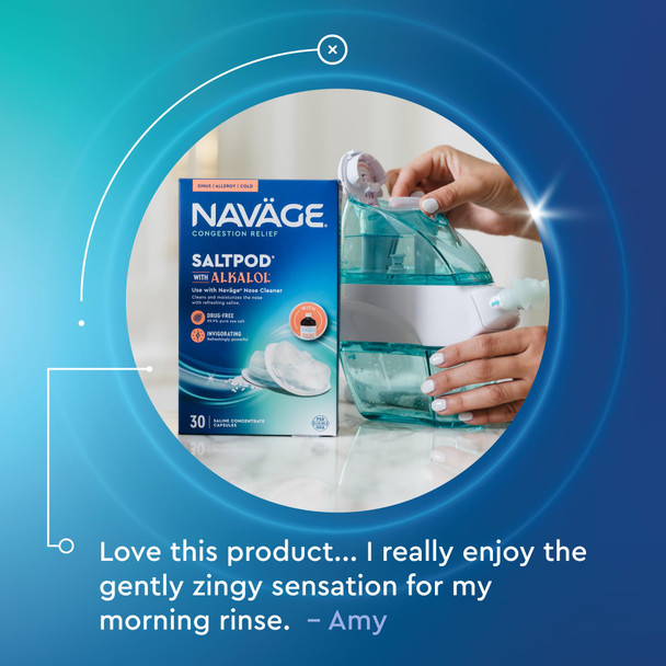 Navage Saltpod W/ Alkalol (3 30Packs) Exclusively Designed For Navage Nasal Rinse Sinus Rinse Alkalol Pods For Fast Relief (90 Saltpod Refills)