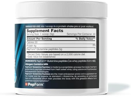Nbpure Performance Glutamine+: Pepform„¢ Glutamine Peptides “ Nongmo Muscle Recovery & Gut Health “ Leaky Gut Immune Support