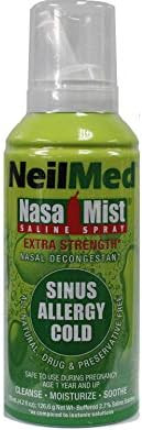 Neilmed Extra Strength Nasamist Saline Nasal Spray Drug Nasal Decongestant 4.2 Fl Oz (Pack Of 2)