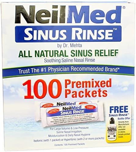 Neilmed Sinus Rinse All Natural Relief Premixed Refill Packets 100 Each (Pack Of 4)