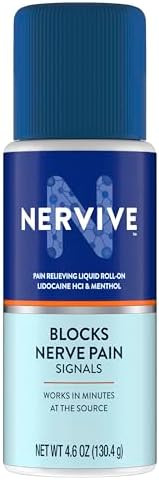 Nervive Pain Relieving Roll On Lidocaine Roll On Nervive Pain Relief Lidocaine Topical Foot Pain Leg Pain Hand Pain Max Strength Formula 4.6Oz