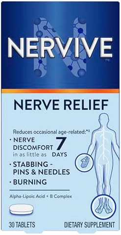 Nervive Nerve Relief Occasional Nerve Discomfort Ii Nerve Relief Starts Working In 7 Days Stabbing Burning Alpha Lipoic Acid B Vitamins Turmeric Ginger Nervive Supplement 30 Tablets