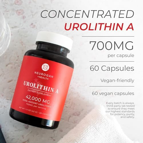 Neurogan Urolithin A Supplement Capsules 700Mg 60 Ct Highpotency Cellular Health Postbiotic Compound Sourced From Pomegranate Extract Made In Usa Take 1 Daily