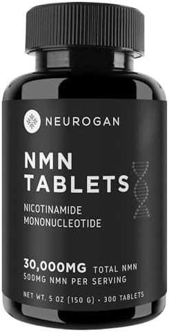 Neurogan Nmn Supplement Tablets “ Nicotinamide Adenine Dinucleotide Precursor For Cellular Energy & Brain Focus Support “ 500 Mg Highpotency Nicotinamide Mononucleotide Per Serving 300 Count