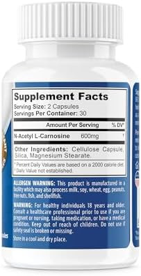 Neuropaway Elements Nacetyllcarnosine 600Mg 60Ct Acid Resistant Capsules Third Party Tested Manufactured In A Cgmp Facility
