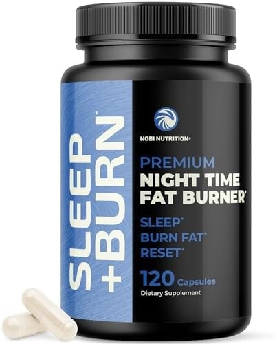Nobi Nutrition Night Time Fat Burner Gummies Sleep Support & Weight Loss Supplement Slimming Hunger Suppressant & Metabolism Booster Shred Belly Fat While You Sleep Nighttime Diet Gummies For Women & Men 60Ct