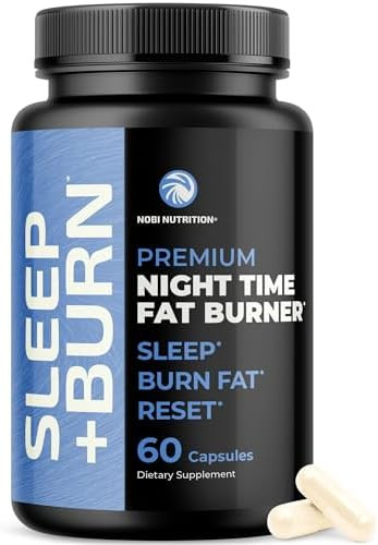 Nobi Nutrition Night Time Fat Burner Gummies Sleep Support & Weight Loss Supplement Slimming Hunger Suppressant & Metabolism Booster Shred Belly Fat While You Sleep Nighttime Diet Gummies For Women & Men 60Ct
