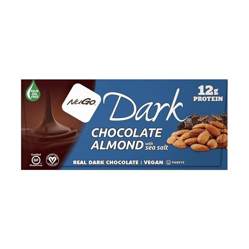 Nugo Dark Chocolate Almond With Sea Salt Bar 12 Count 1.76 Oz