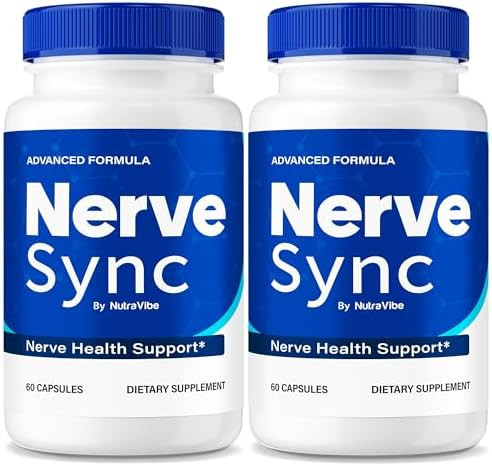 Nutravibe (2 Pack) Nerve Sync “ Daily Nerve Support Formula With A Balanced Blend For Healthy Nerve Function Comfort & Wellness Nervesync Easytoswallow Pills For Everyday Use (120 Capsules)