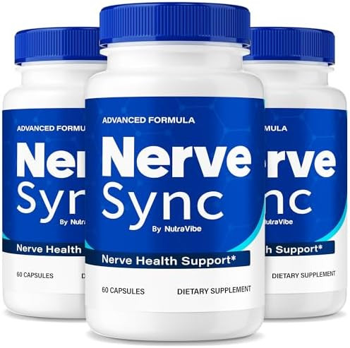Nutravibe (3 Pack) Nerve Sync “ Daily Nerve Support Formula With A Balanced Blend For Healthy Nerve Function Comfort & Wellness Nervesync Easytoswallow Pills For Everyday Use (180 Capsules)
