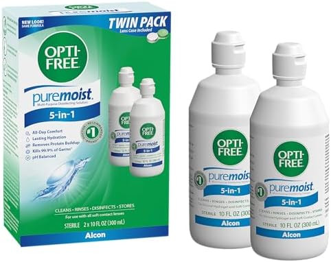 Opti Puremoist Multipurpose Disinfecting Solution With Lens Case 20 Fl Oz (Pack Of 4)