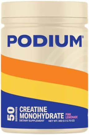 Podium Nutrition Creatine Monohydrate 50 Servings Rocket Ice Pop Boost Athletic Performance