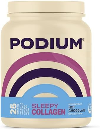 Podium Nutrition Sleepy Collagen With Melatonin Hot Chocolate 25 Servings Collagen Protein Gluten Soy