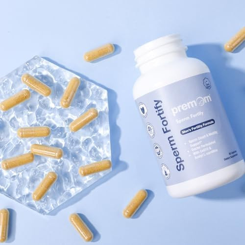 Premom Sperm Fortify “ Male Fertility Supplements For Men With Ksm66 Vegan Ashwagandha Coq10 As Ubiquinol Zinc Selenium&Acetyllcarnitine Supports Sperm Health Motility & Count