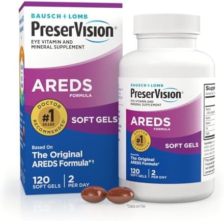 Preservision Areds Eye Vitamins #1 Eye Doctor Recommended Brand Multivitamin With Copper Vitamin A C & E Zinc Supplements 120 Softgels