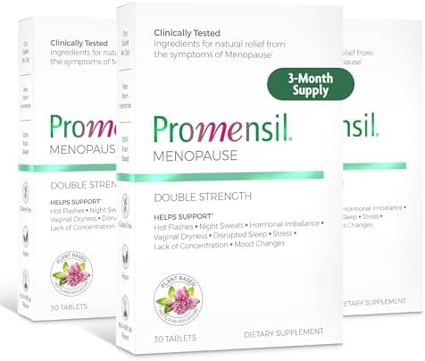Promensil Menopause Double Strength Supplements For Women Red Clover Isoflavones Helps Support Hot Flashes Night Sweats Restlessness 30 Count (Pack Of 3)