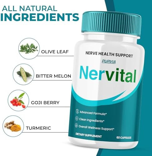 Purvia (5 Pack) Nervital Capsules Maximum Strength Neuropathy Relief For Legs And Feet Vitamins Stimulator For Nerve Essentials Regeneration Supplement Formula Pills Numbness Tingling In Hand (300 Ct)