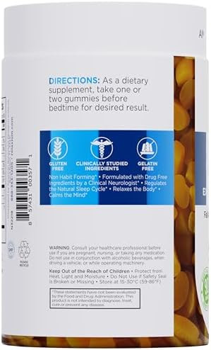 Relaxium Sleepquick Gummies Sleep Aid + Gut Health & Immune Support 5Mg Melatonin Vitamin D3 + Prebiotic & Probiotic Blend Gluten & Drug Lemon Flavor 90 Gummies