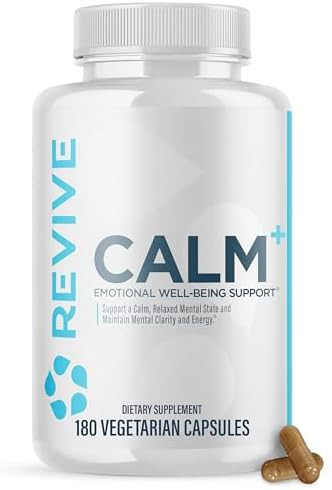 Revive Md Calm Emotional Wellbeing Support Supplement Stress Management For Men & Women Mood Enhancement Supplement Promotes Relaxation With Ltheanine Gaba & 5Htp (180 Capsules 30 Servings)