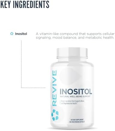 Revive Md Inositol Supplement For Men & Women Mood Support Hormonal Balance & Reproductive Health Veganfriendly Gluten 360 Vegetarian Capsules 180 Servings