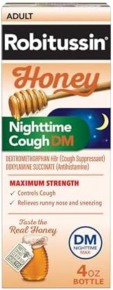 Robitussin Honey Nighttime Cough Dm Max Controls Cough Runny Nose And Sneezing Adult Formula 4 Fl Oz