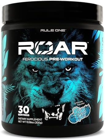 Rule 1 Proteins R1 Roar Preworkout Powder With Creatine Betaalanine Citrulline Electrolytes & Caffeine (30 Servings Wild Grape)