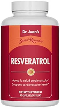 Santo Remedio Resveratrol Supports Cardiovascular Health Dietary Supplement Vegetarian No Artificial Colors No Artificial Flavors 200 Mg 90 Capsules