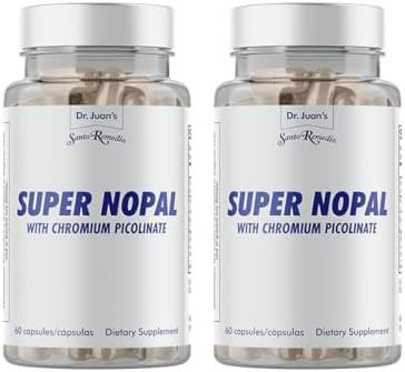 Santo Remedio Super Nopal Exclusive Formula With Nopal Gurmar (Gymnema Silvestre) Chromium Picolinate And Vanadyl Sulfate. 60 Capsules (30 Servings)