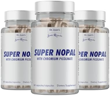 Santo Remedio Super Nopal Exclusive Formula With Nopal Gurmar (Gymnema Silvestre) Chromium Picolinate And Vanadyl Sulfate. 60 Capsules (30 Servings)