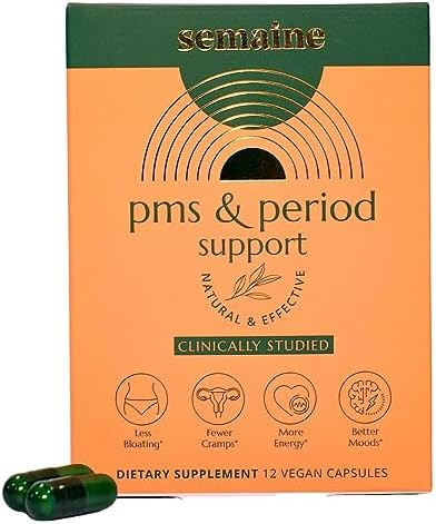 Semaine Pms & Period Relief Menstrual Cramp Relief: No More Period Cramps Mood Swings Or Bloating. Pms Supplement For Happy Hormones And Period Relief. (40 Count)