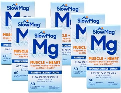 Slowmag Magnesium Chloride And Calcium 60 Tablets Each (Value Pack Of 6)