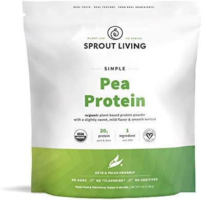 Sprout Living Organic Pumpkin Seed Protein Powder Unflavored 20 Grams Of Plant Based Protein Powder Without Artificial Sweeteners Non Dairy Nongmo Vegan Gluten (1 Pound 15 Servings)
