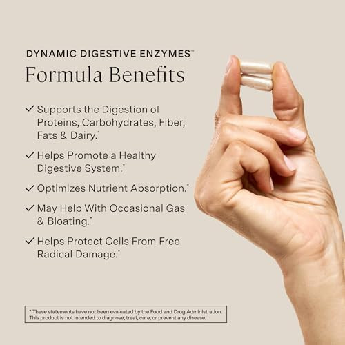 Stonehenge Health Dynamic Digestive Enzymes “ 18 Enzymes With Biocore Optimum Complete (Protease Lipase Amylase Lactase) + Zinc & Vitamin K1 + Phytonutrients “ Gas & Bloating Support “ 60 Capsules
