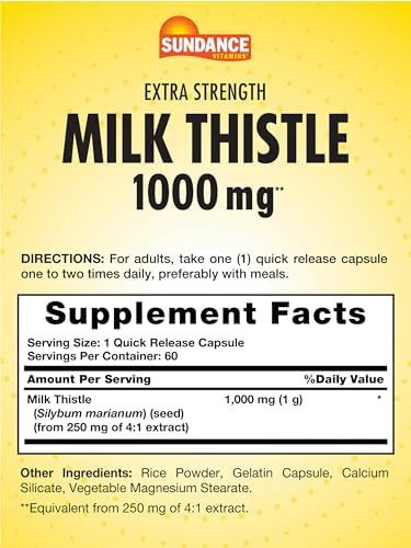 Sundance Milk Thistle 1000Mg 60 Quick Release Capsules Traditional Herbal Supplement Nongmo And Gluten Formula