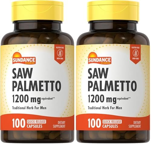 Sundance Saw Palmetto 1200Mg For Men 100 Quick Release Capsules Nongmo & Gluten Supplement