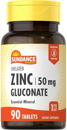 Sundance Vitamins Chelated Zinc 50 Mg (Gluconate) 90 Tablets Pack Of 2