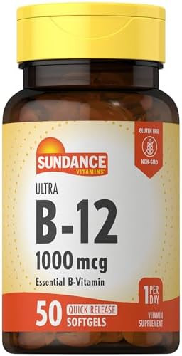 Sundance Vitamin B12 1000 Mcg 50 Quick Release Softgels Nongmo And Gluten Supplement