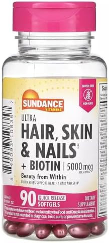 Sundance Hair Skin & Nails With Biotin 5000 Mcg Per Serving 90 Softgels