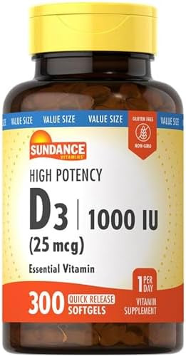 Sundance Vitamin D3 2000 Iu 60 Quick Release Softgels High Potency Nongmo And Gluten Supplement