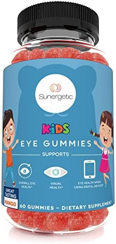 Sunergetic Premium Eye Support Gummies For Kids Lutein With Zeaxanthin Supports Overall Eye Health Vision & Macular Health“Clinically Studied Lutein & Zeaxanthin With Lutemax 202060 Gummies