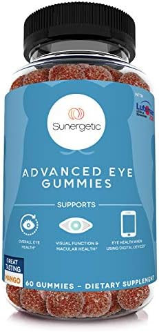 Sunergetic Premium Eye Support Gummies“Lutein Gummies With Zeaxanthin Supports Overall Eye Health Vision & Macular Health“Clinically Studied Lutein & Zeaxanthin Gummies With Lutemax 202060 Eye Gummies