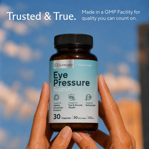 Sunergetic Premium Eye Pressure Support Supplement Eye Pressure Supplement With Saffron Lutein Zeaxanthin Bilberry & Pine Bark Supports Ocular Health & Overall Vision 30 Count