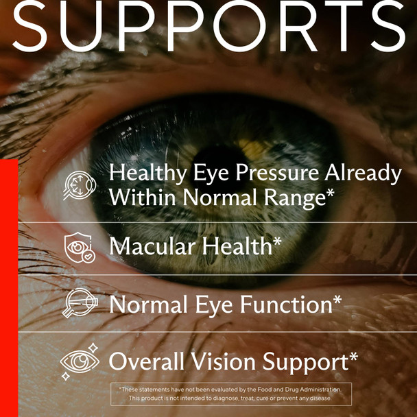 Sunergetic Premium Eye Pressure Support Supplement Eye Pressure Supplement With Saffron Lutein Zeaxanthin Bilberry & Pine Bark Supports Ocular Health & Overall Vision 30 Count