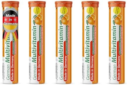 T&D German Multvitamin 10 Vitamins 40 Vegan Drink Effervescent Tablets Orange Flavor Made In Germany