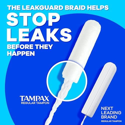 Tampax Pearl Tampons For Women Multipack Regular/Super/Super Plus Absorbency With Leakguard Braid Unscented 102 Count (3 Packs Of 34)