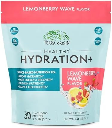 Terra Origin Healthy Hydration+ Tropical Splash Electrolyte Powder Packets After Alcohol Aid With Dhm Mango Passionfruit Citrus Flavor 30 On The Go Packs
