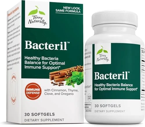 Terry Naturally Bacteril Intestinal Support Supplement With Clove Cinnamon Thyme & Oregano Immune Support Supplement With Antioxidant Support Intestinal Support 30 Softgels